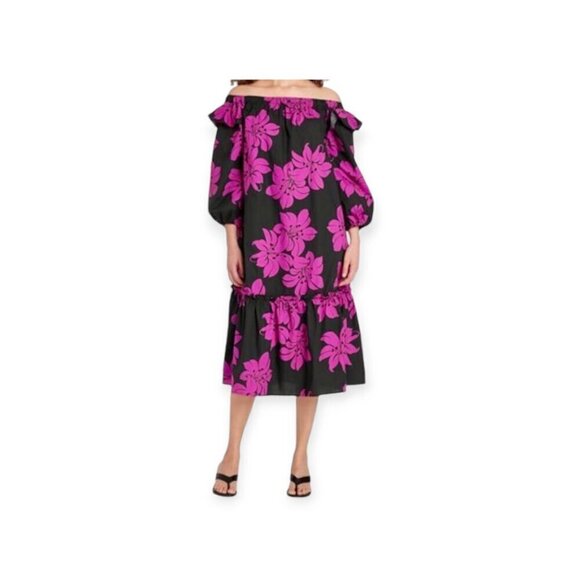 Purple Black Floral XXL Dress by Who What Wear - Picture 3 of 11